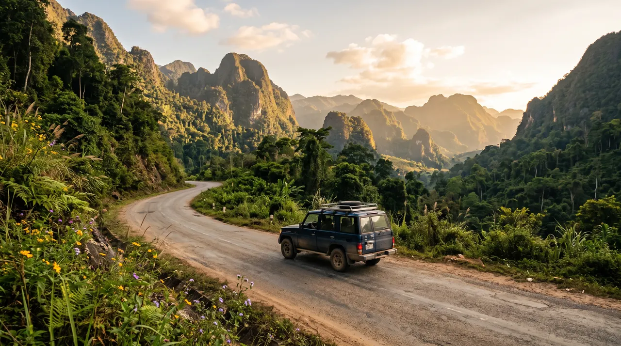 Driving in Laos